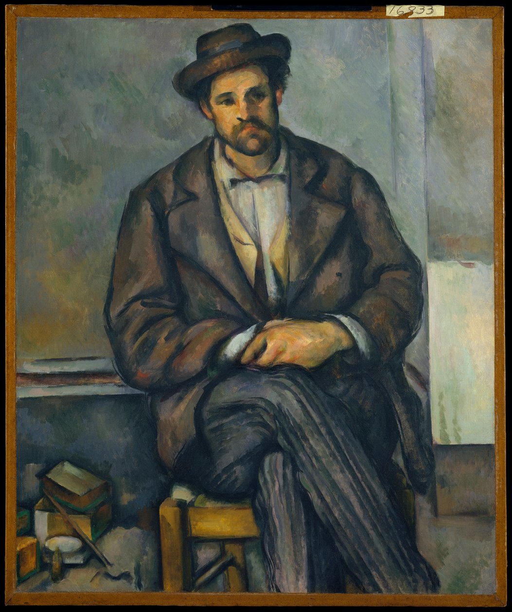 Siddende bonde af Paul Cézanne