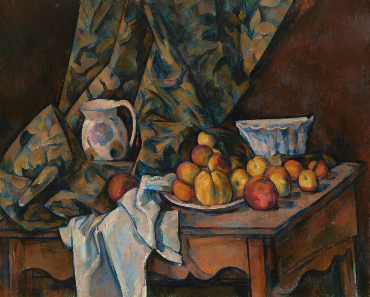 Stilleben med æbler og ferskner af Paul Cézanne
