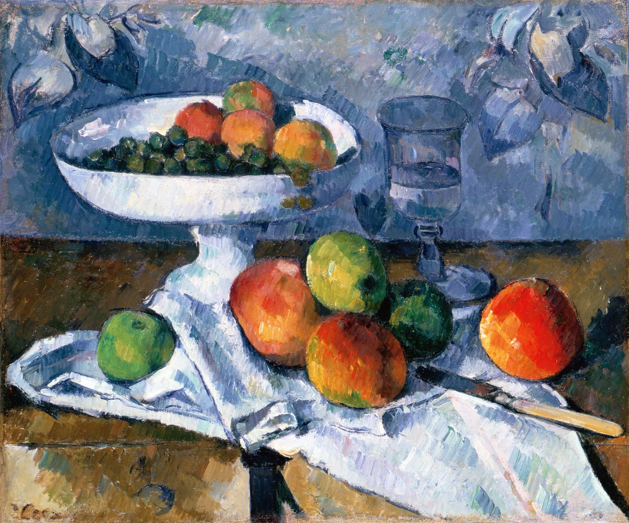 Stilleben med frugtfad af Paul Cézanne