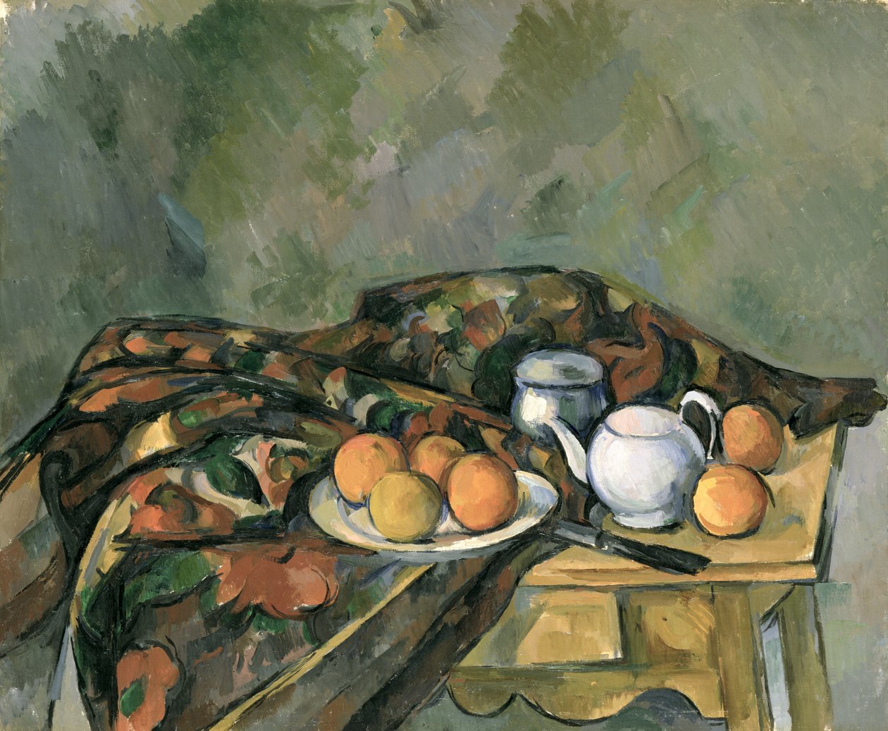 Stilleben med tekande (olie på lærred) af Paul Cézanne
