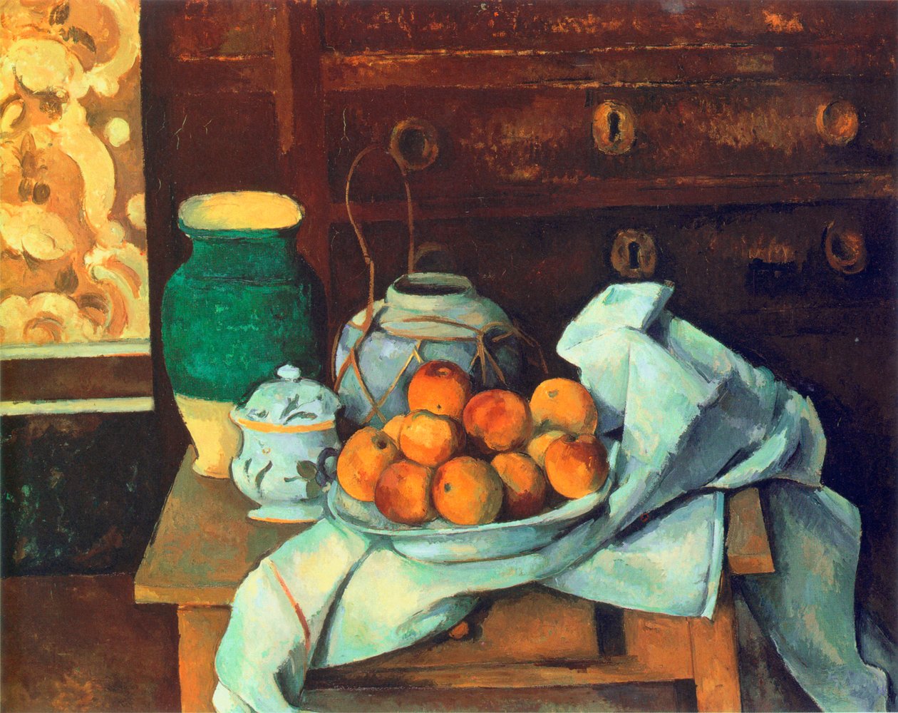 Stilleben med kommode af Paul Cézanne