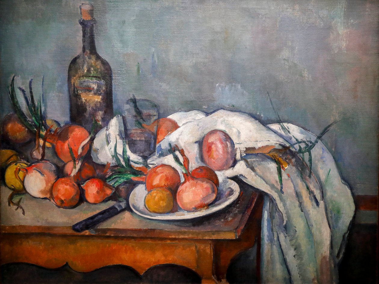 Stilleben med løg 1896-1898 (Olie på lærred) af Paul Cézanne