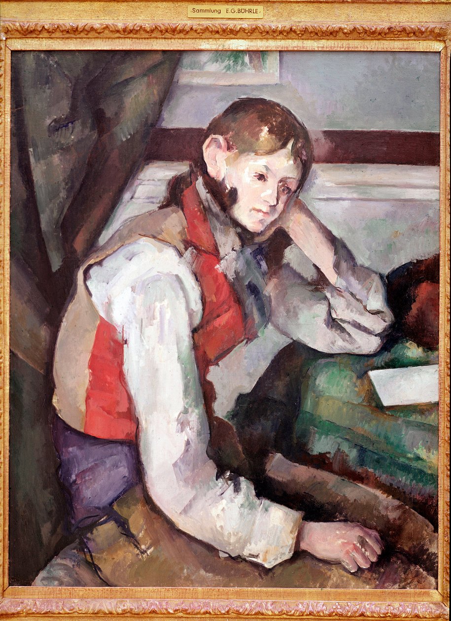 Drengen i den røde vest, eller drengen i den røde vest af Paul Cézanne