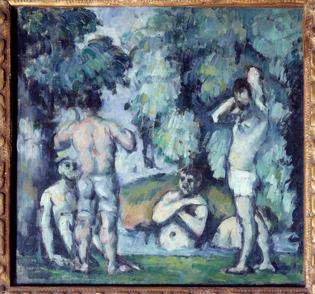 De fem badende maleri af Paul Cezanne (1839-1906) 1875 søn. 0,24x0,25 m Paris, Musee d