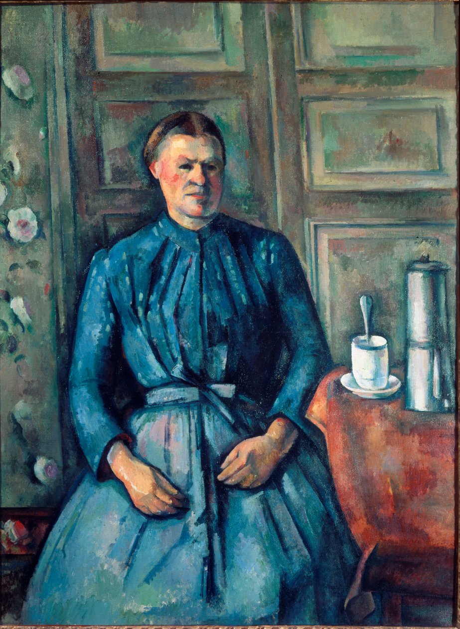 Kvinden med kaffemaskinen (olie på lærred af Paul Cézanne