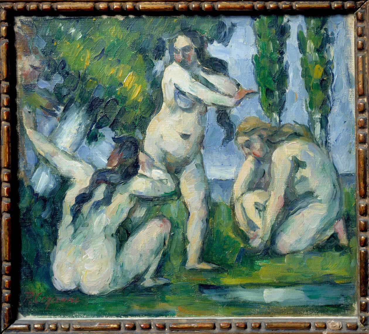 Tre badende maleri af Paul Cezanne (1839-1906). 1875-1877 søn. 0,22x0,19 m Paris, musee d