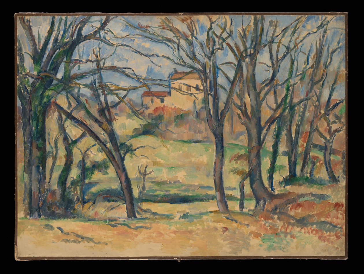 Træer og huse nær Jas de Bouffan af Paul Cézanne