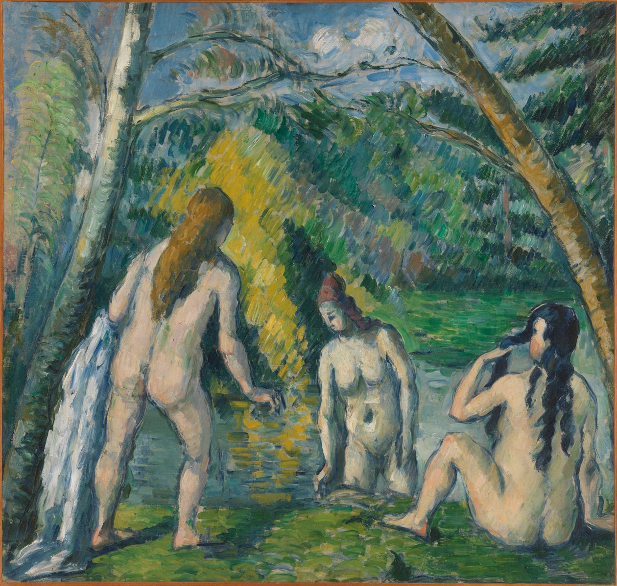 Drei Badende af Paul Cézanne