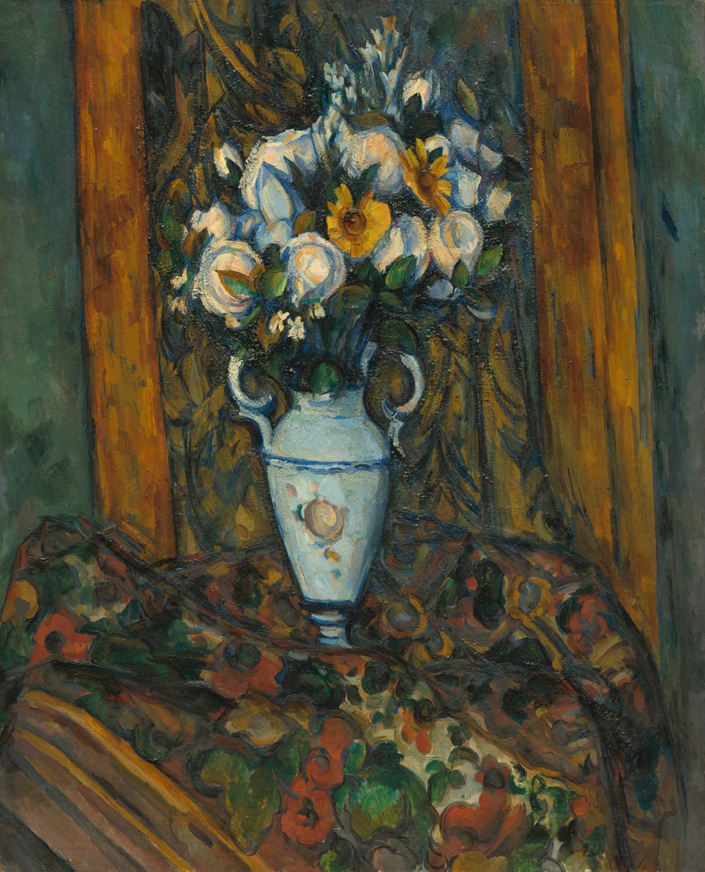 Vase med blomster af Paul Cézanne