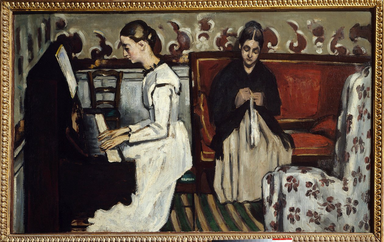 Ung pige ved klaveret maleri af Paul Cezanne (1839-1906) af Paul Cézanne