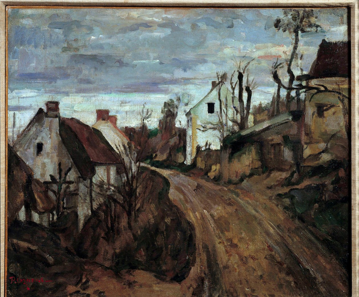 En landsbyvej til Auvers-sur-Oise (Auvers sur Oise) Maleri af Paul Cezanne (1839-1906) 1872 Søn. 0,46x0,55 m Paris, Orsay Museum af Paul Cézanne