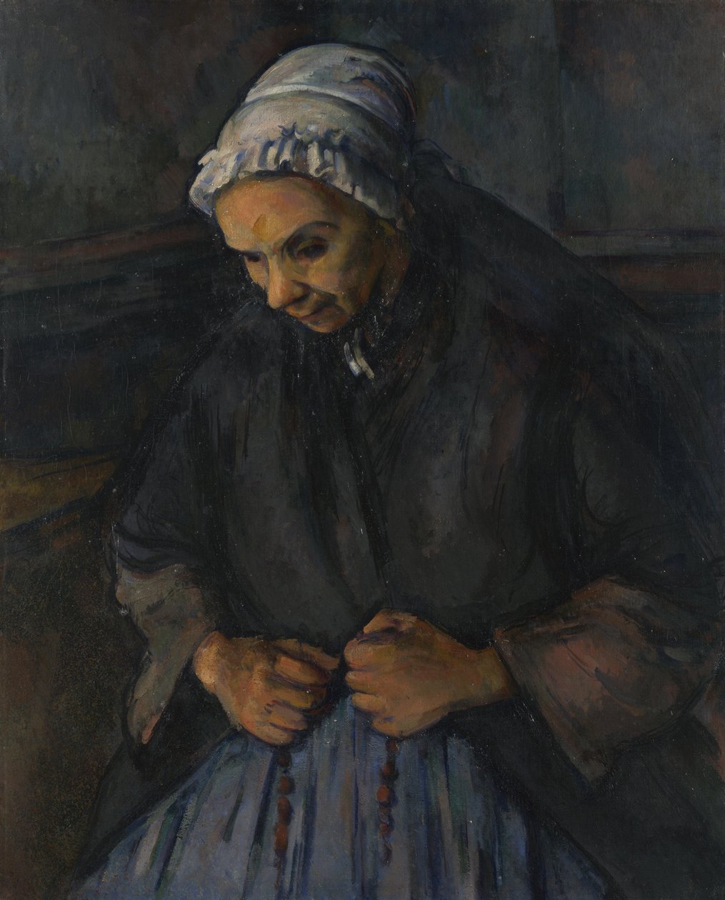 En gammel kvinde med en rosenkrans, ca. 1895 af Paul Cézanne