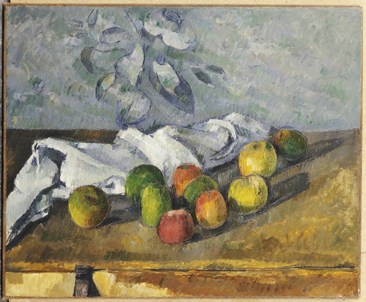 Æbler og en serviet af Paul Cézanne