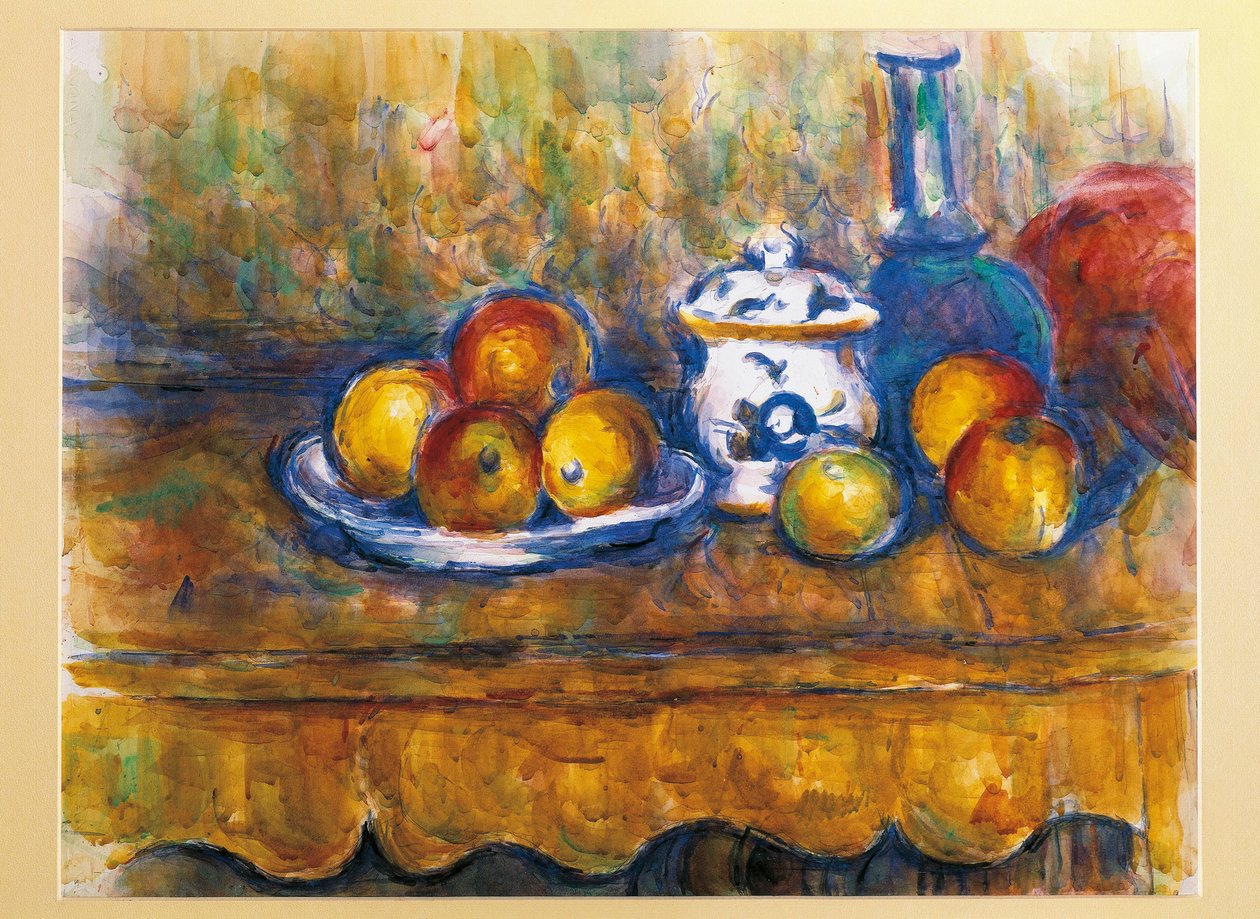Østrig, Wien, Stilleben med blå flaske, oliemaleri af Paul Cézanne