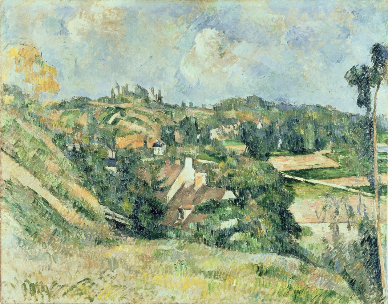 Auvers-sur-Oise, set fra Val Harme, 1879-82 af Paul Cézanne