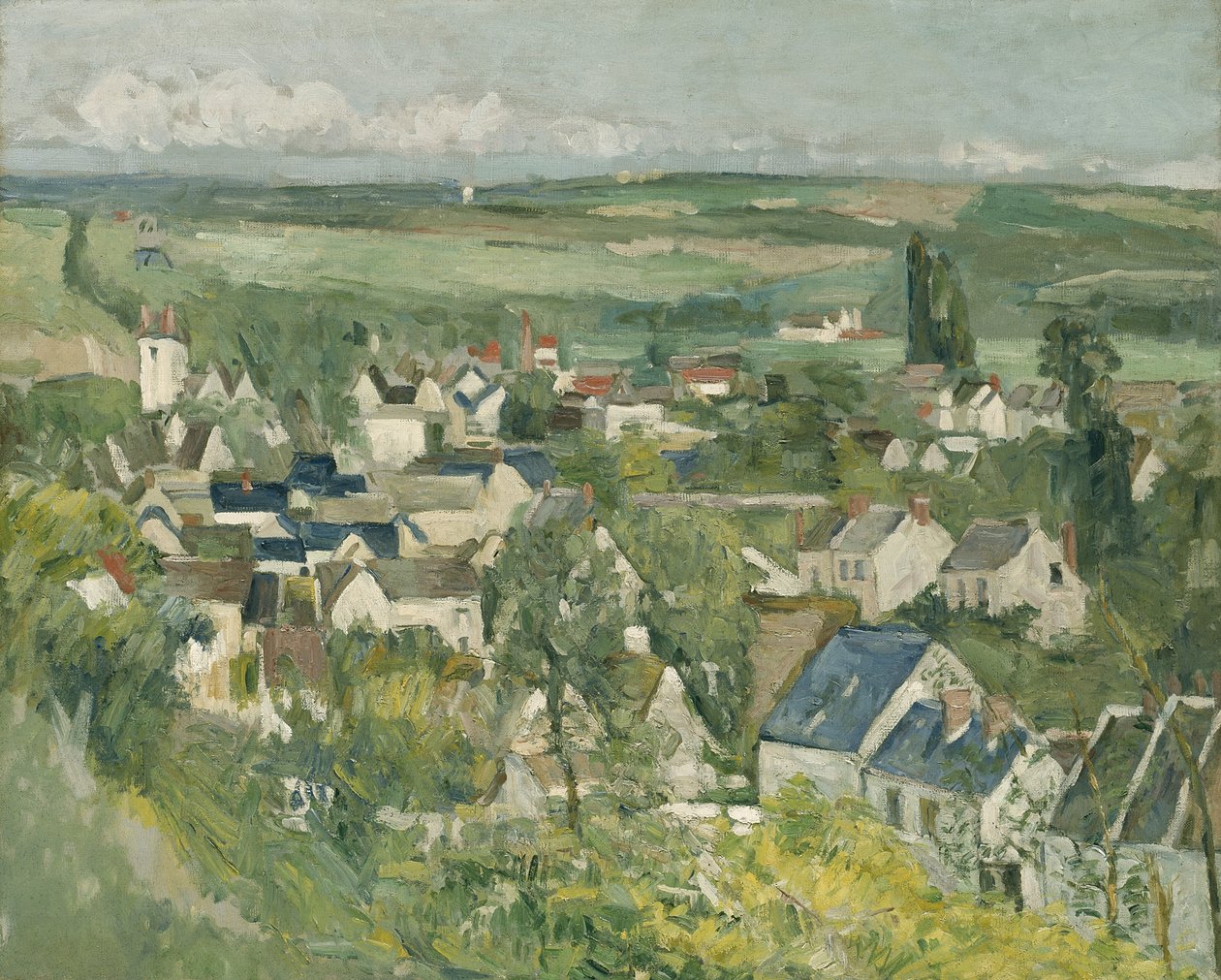 Auvers, Panoramaudsigt, 1873-75 af Paul Cézanne