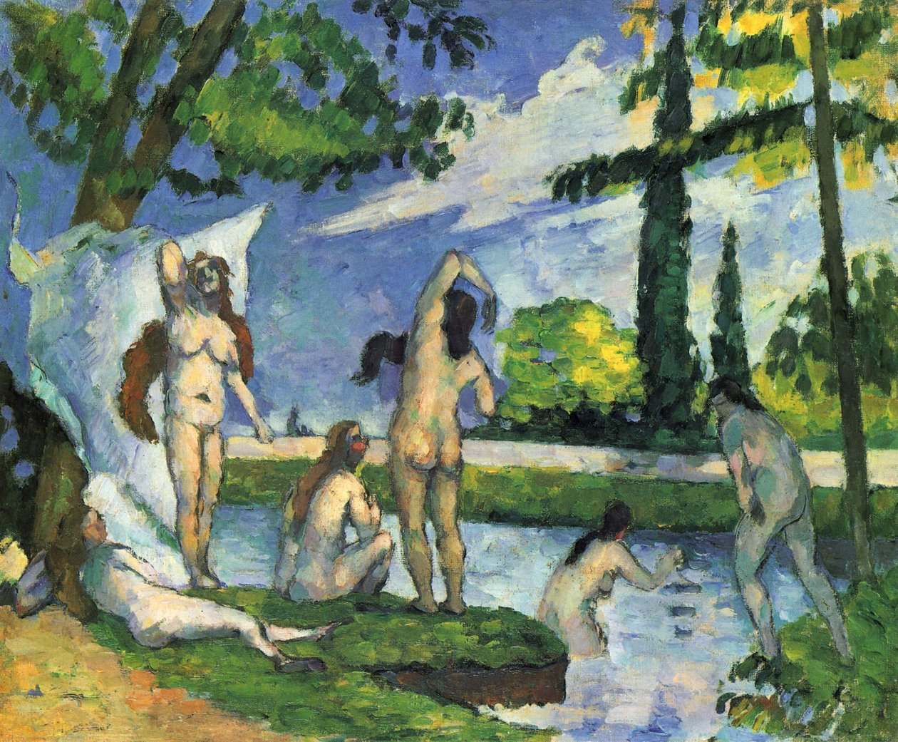 Badegæster af Paul Cézanne