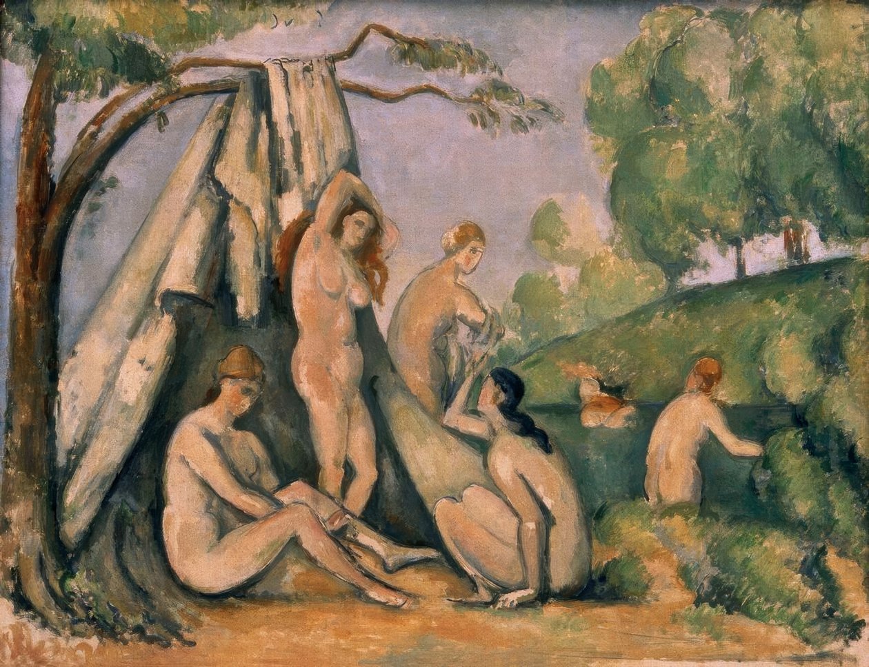 Badende foran teltet af Paul Cézanne