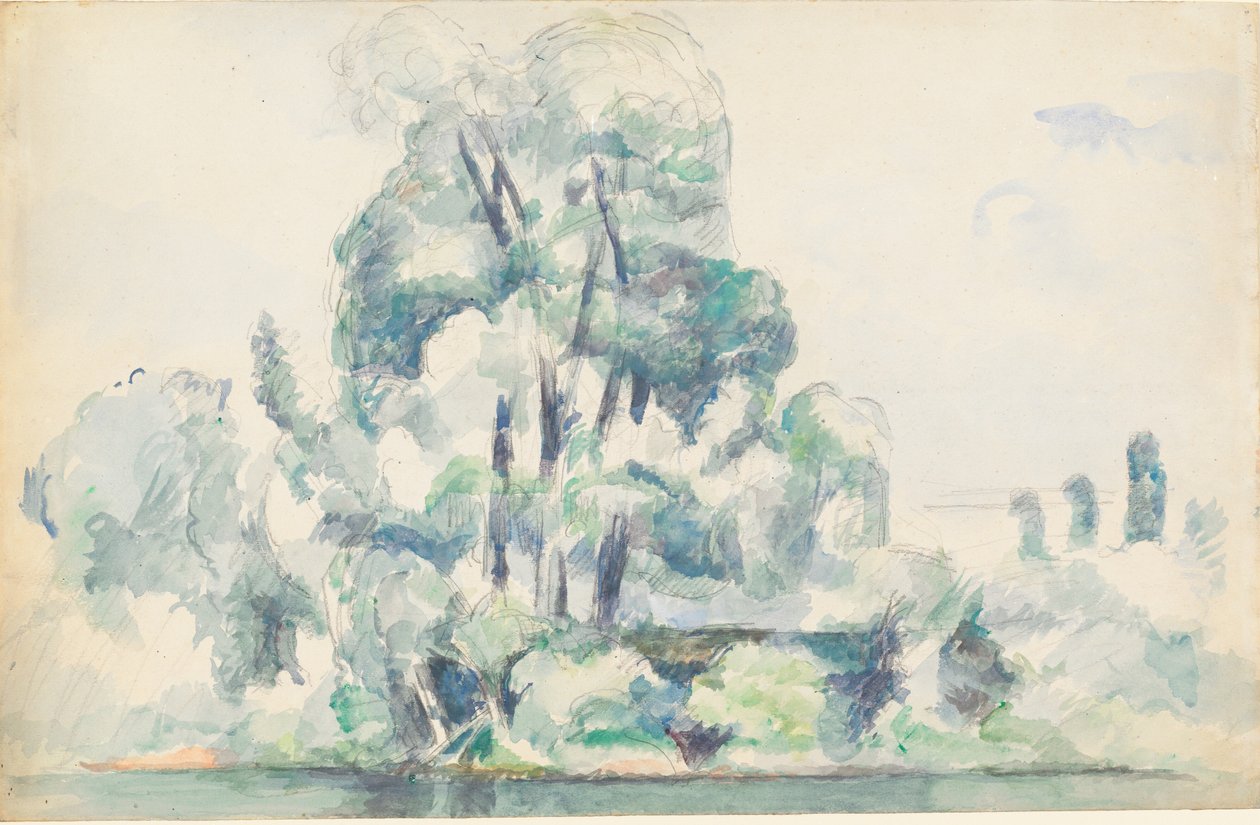 Seinebredden ved Médan, 1880-1885. af Paul Cézanne
