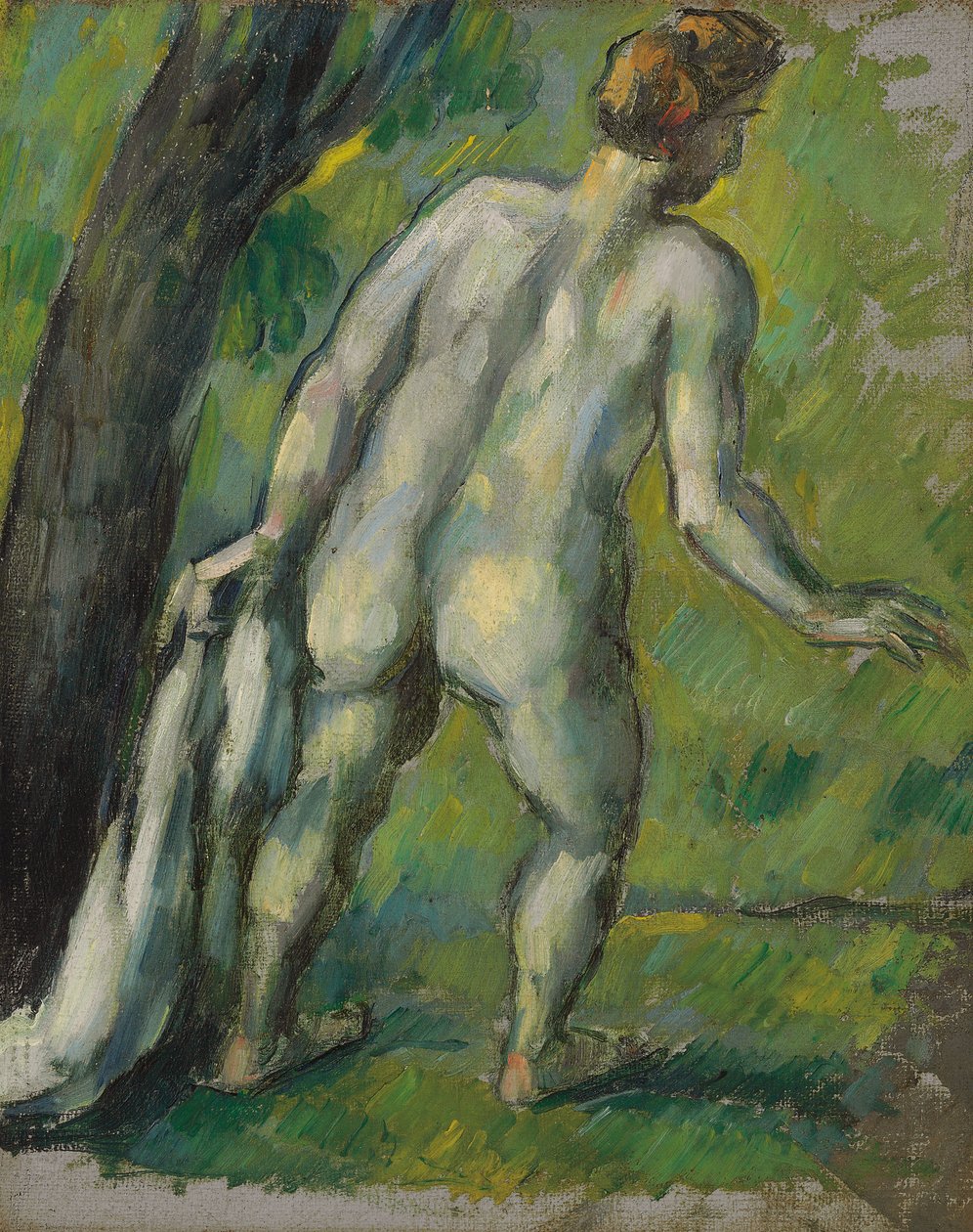 Badende, Udsigt bagfra; Baigneur, vu de dos, 1877-1878 af Paul Cézanne