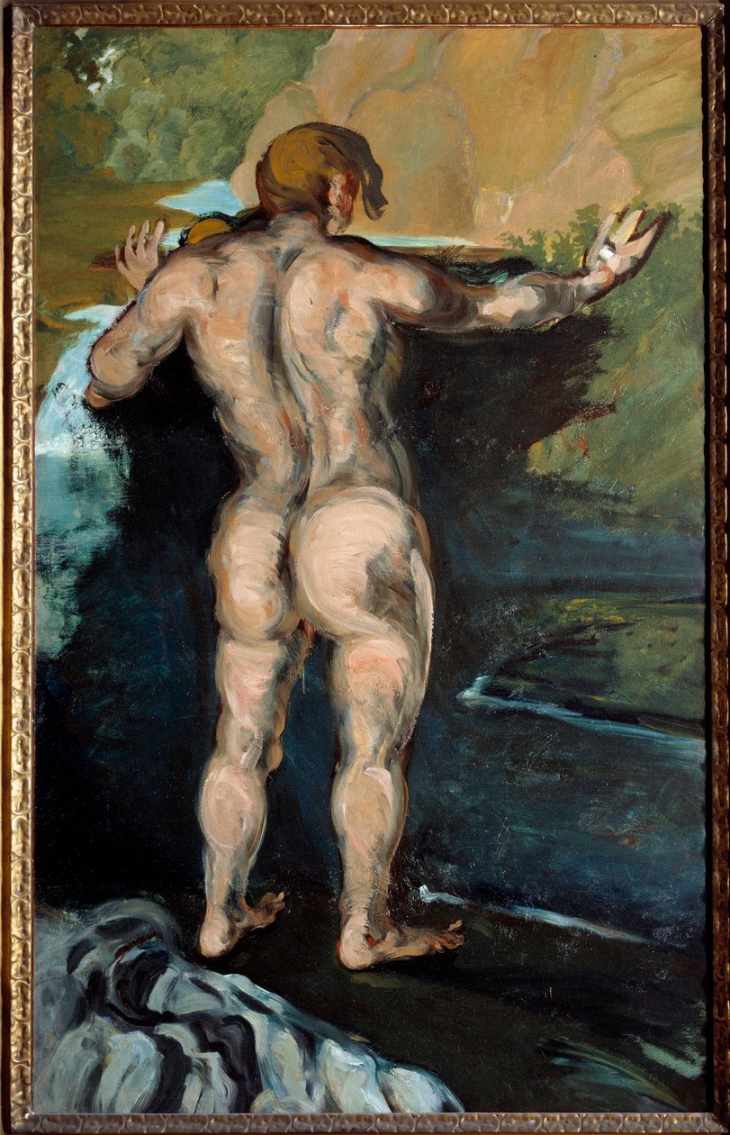 Bather and Rock Painting af Paul Cezanne (1839-1906) 1868 Norfolk, Chrysler museum af Paul Cézanne