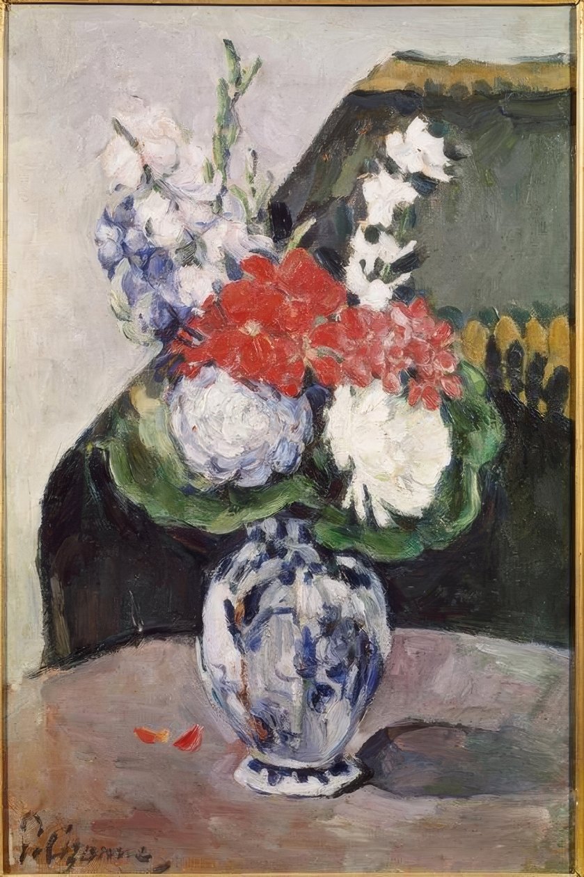 Buket med lille Delft af Paul Cézanne