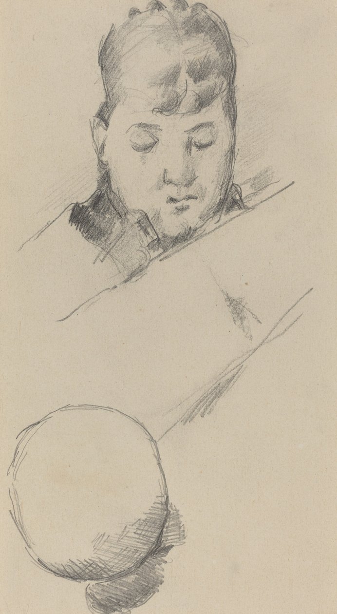 Buste af Madame Cézanne [verso] af Paul Cézanne