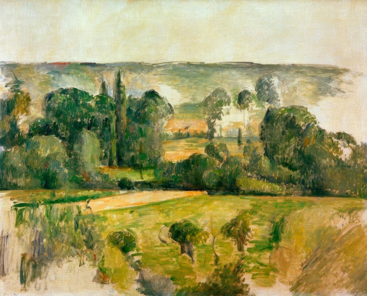 Landskab og bjergskråning, nær Médan af Paul Cézanne