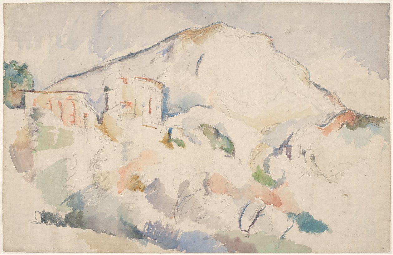 Château Noir og Mont Sainte-Victoire, ca. 1890-1895 af Paul Cézanne