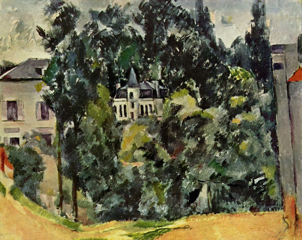 Slot nær Paris af Paul Cézanne