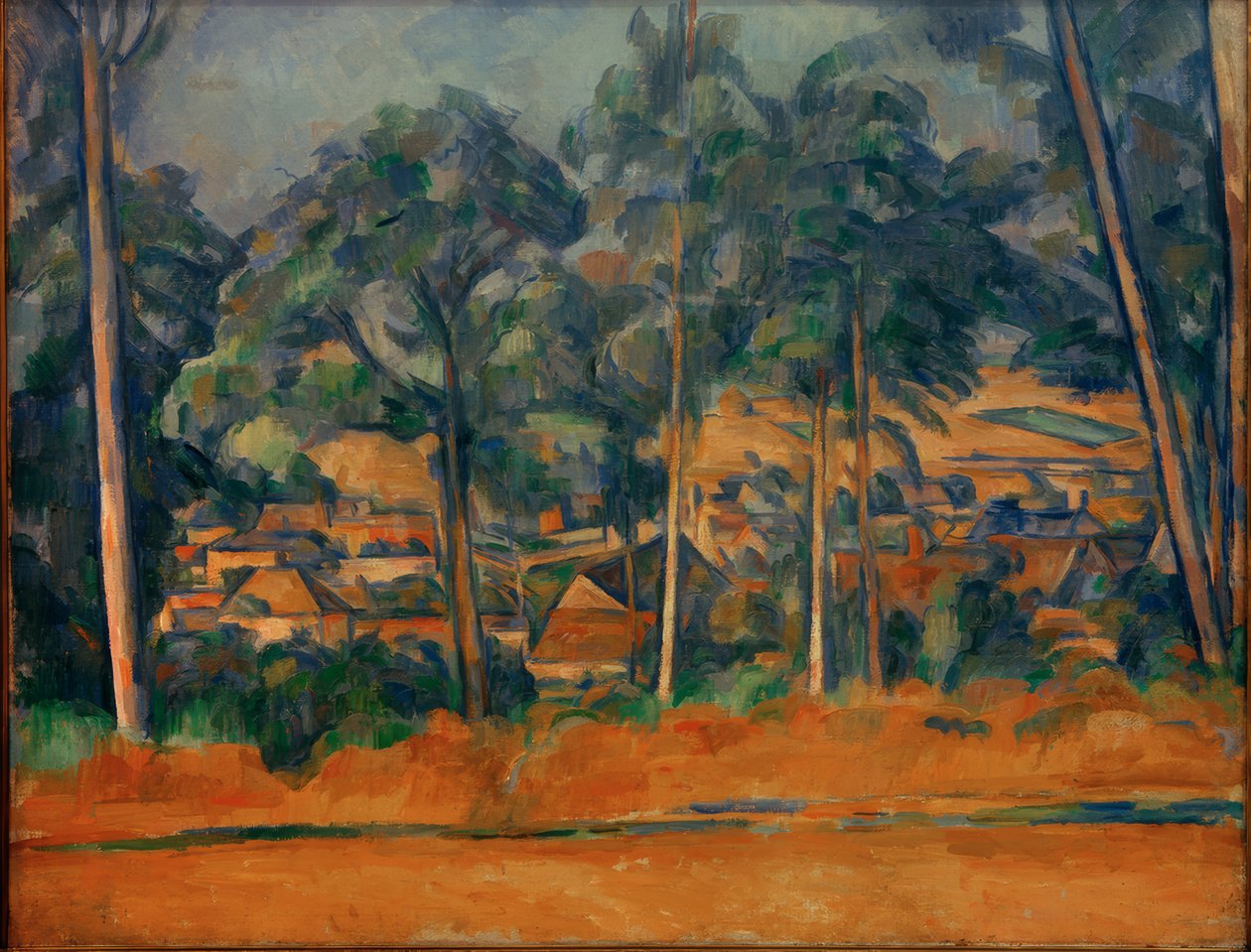 Landsby bag træer af Paul Cézanne