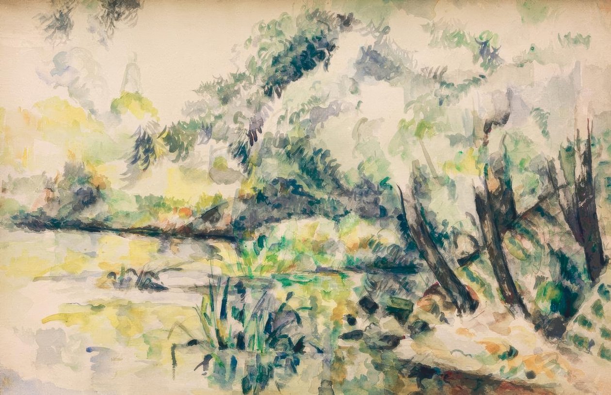 Sumpet vand (nær Melun?) af Paul Cézanne