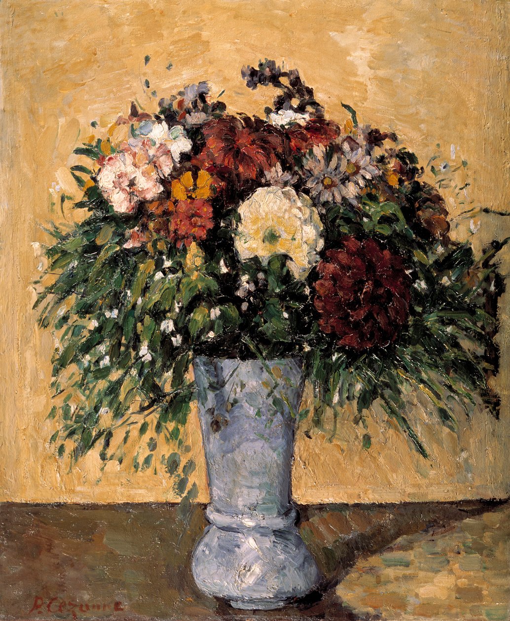 Blomster i en blå vase, 1873-1875 af Paul Cézanne