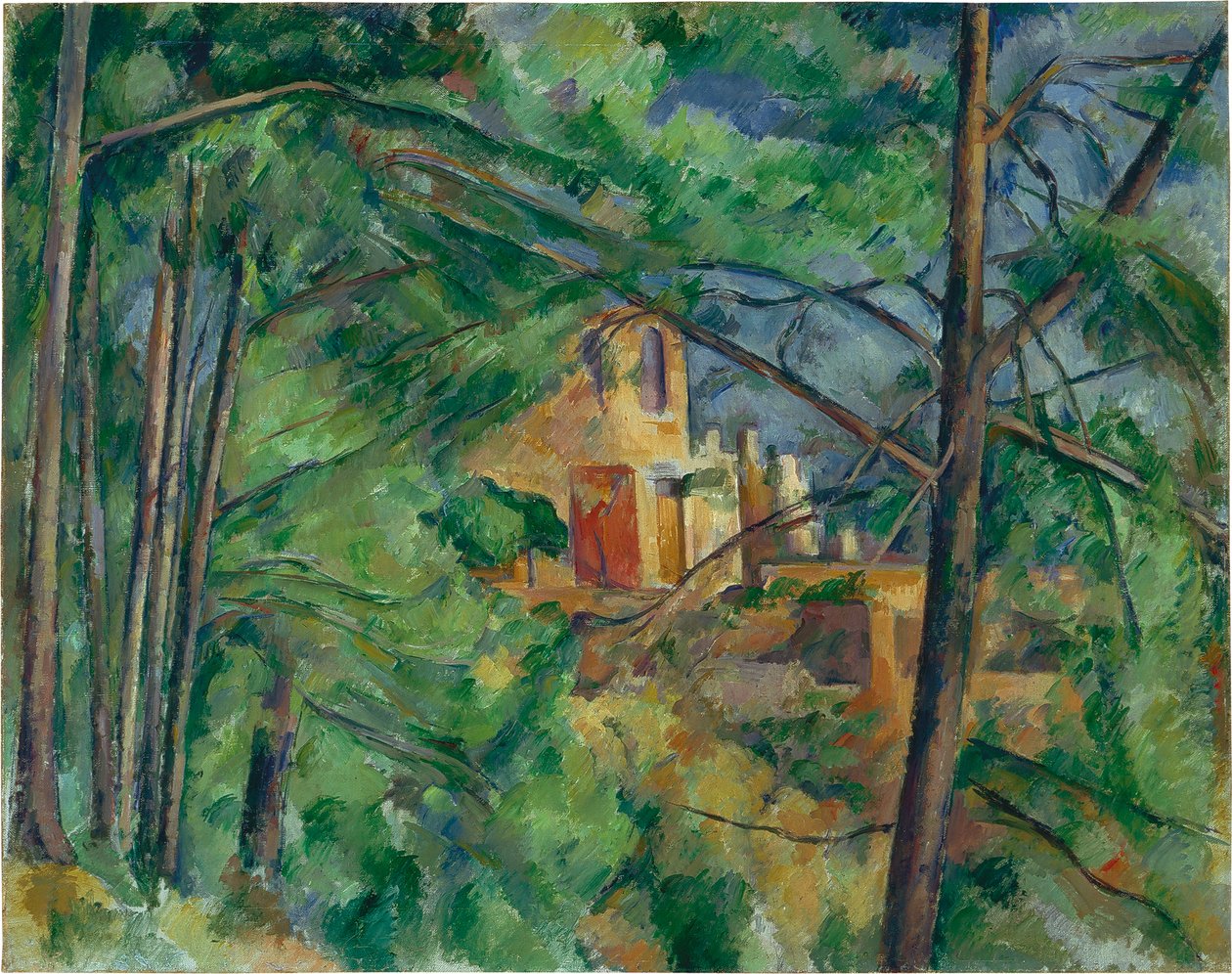 Engelsk: Château Noir behind the trees Château Noir bag træerne af Paul Cézanne