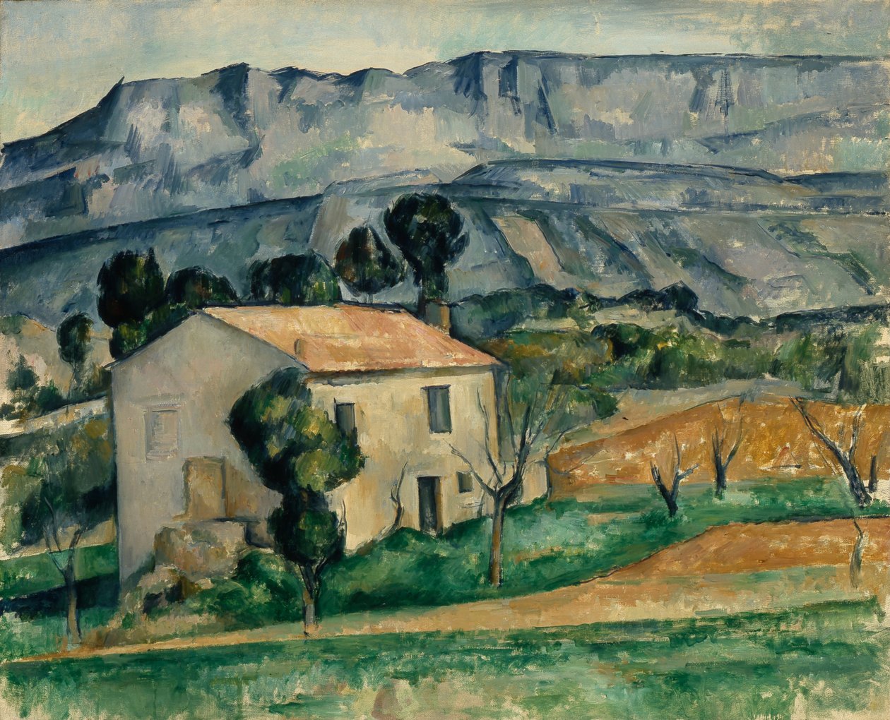 Fransk:  Maison en Provence Hus i Provence af Paul Cézanne