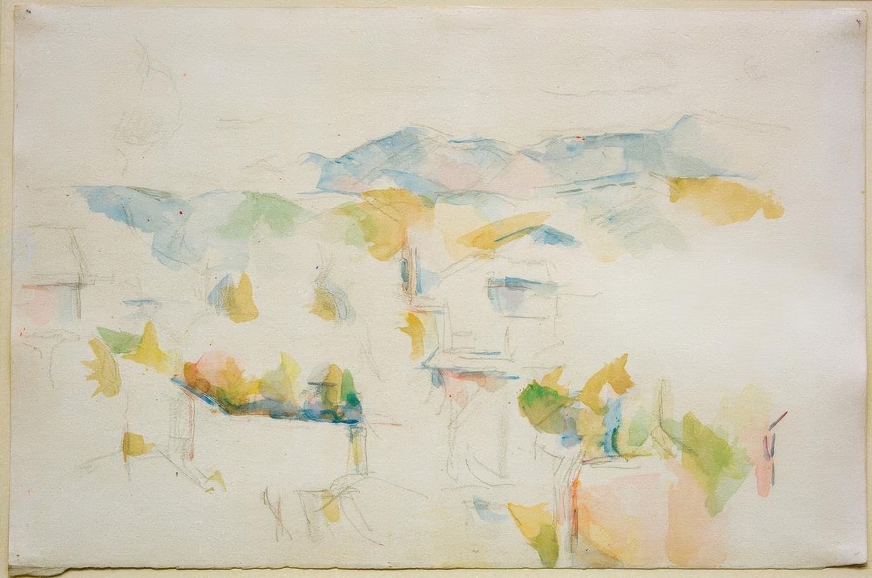 Bjerget landskab omkring Aix-en-Provence af Paul Cézanne