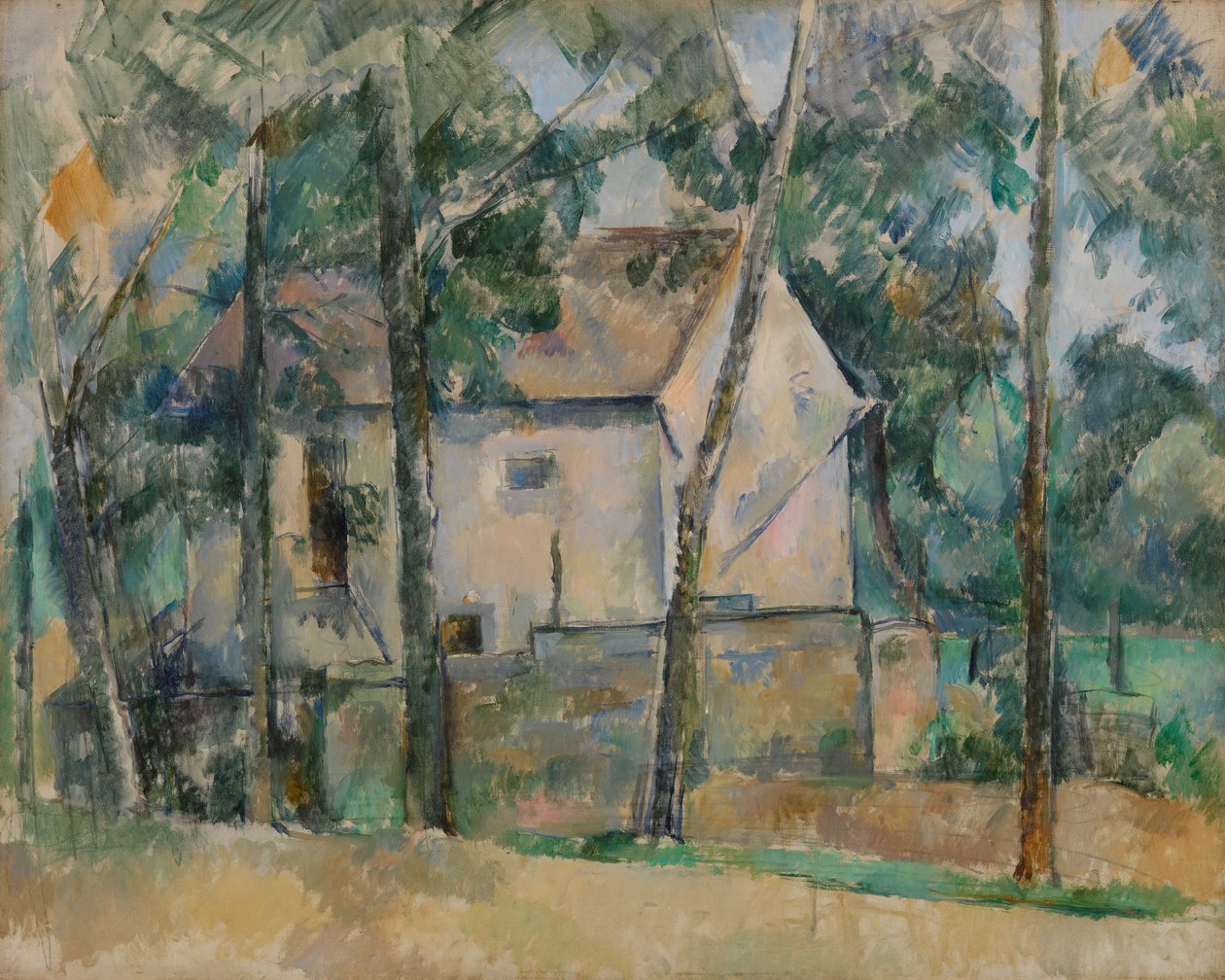 Hus og træer af Paul Cézanne
