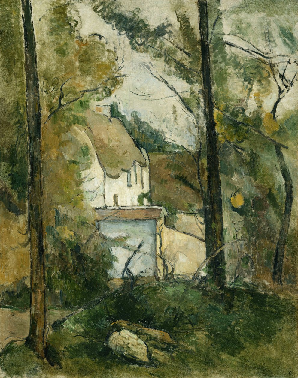 Hus i træerne, Auvers; House In The Trees, Auvers, 1879 af Paul Cézanne