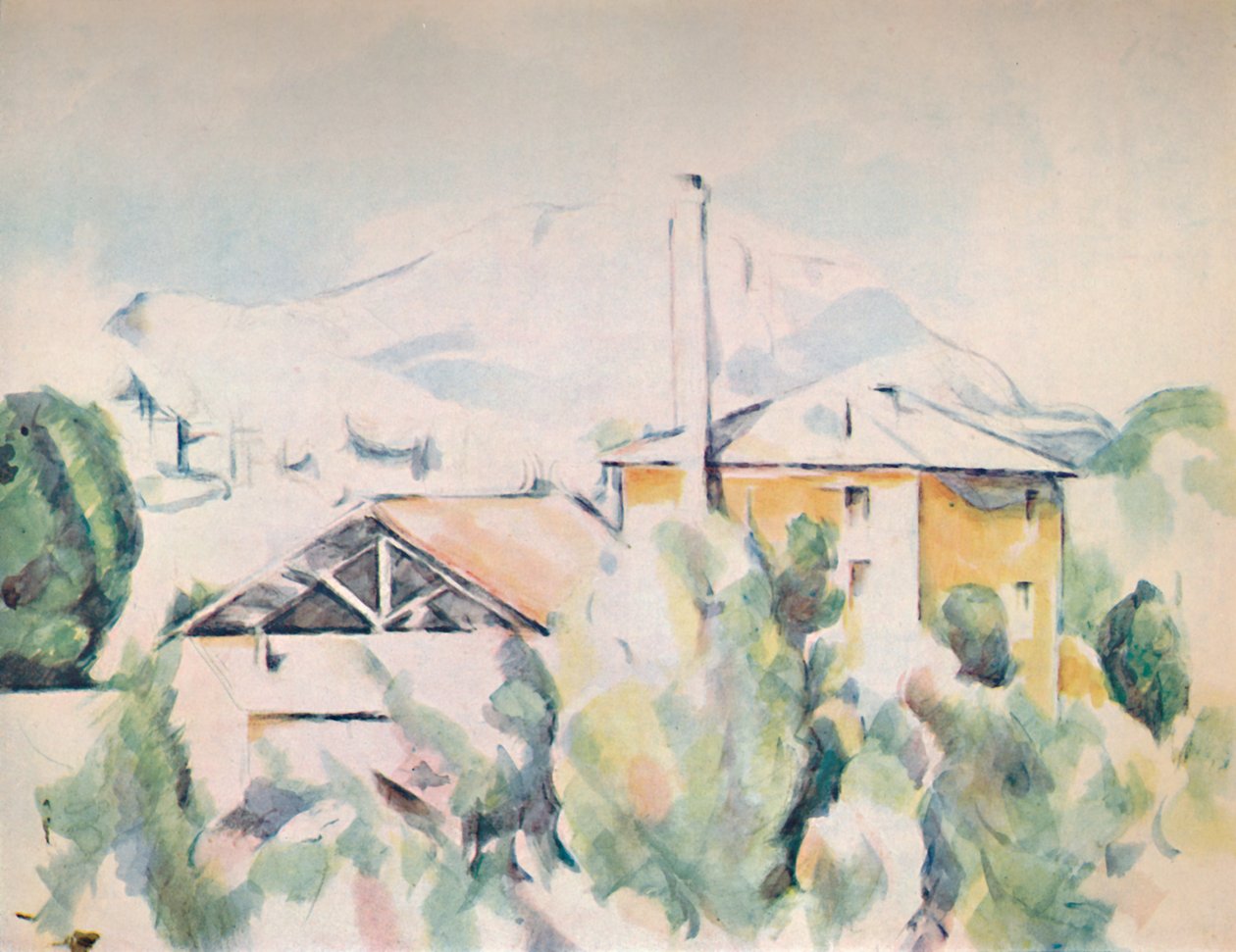 Huse i et landskab, 1923 af Paul Cézanne