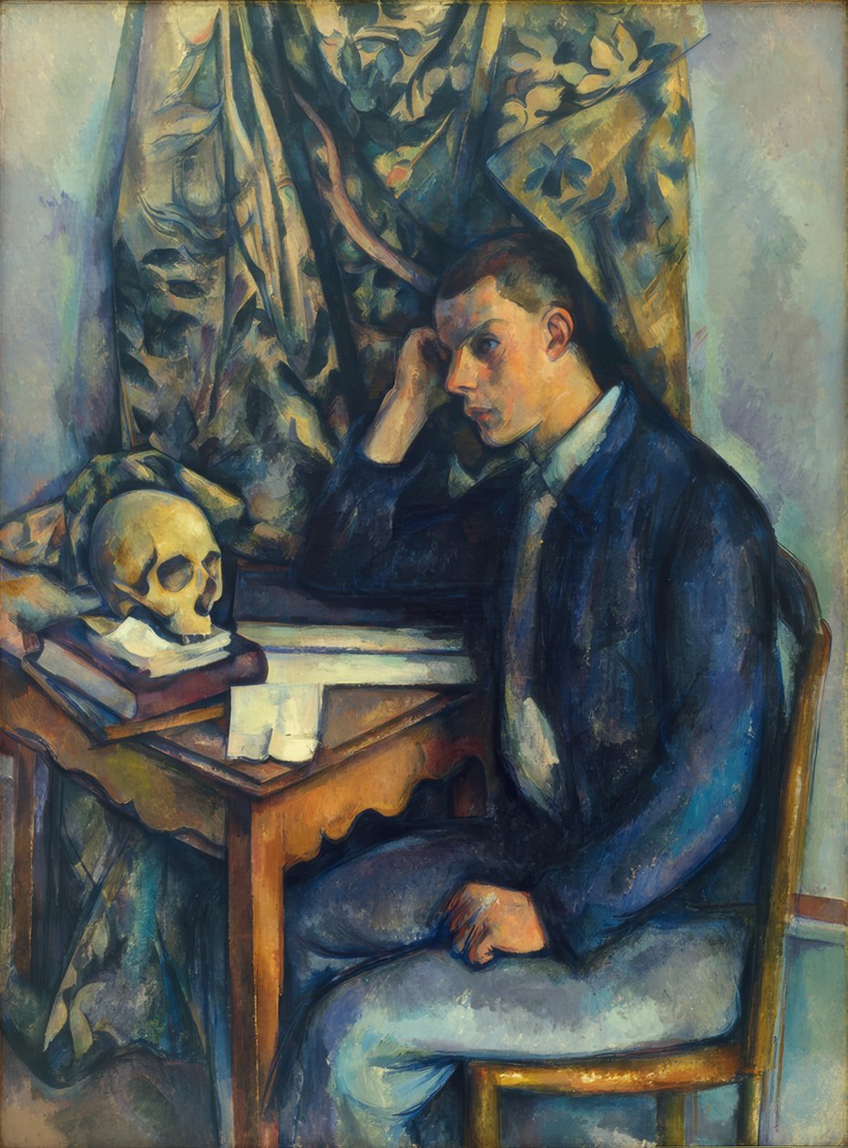 Ung mand med et kranium af Paul Cézanne