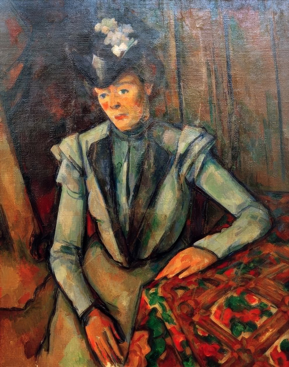 Damen i Blåt af Paul Cézanne