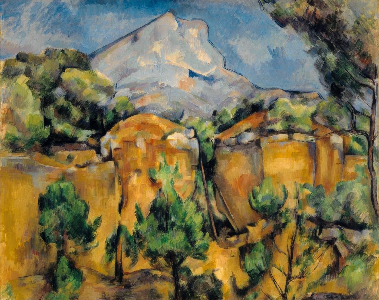 Sainte-Victoire-bjerget, set fra Bibémus af Paul Cézanne