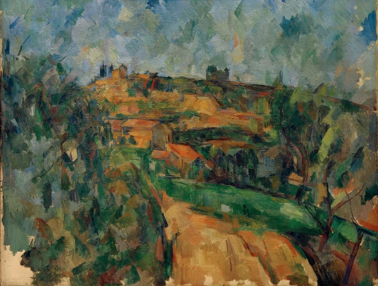 Den snoede vej på toppen af ​​Chemin des Lauves af Paul Cézanne