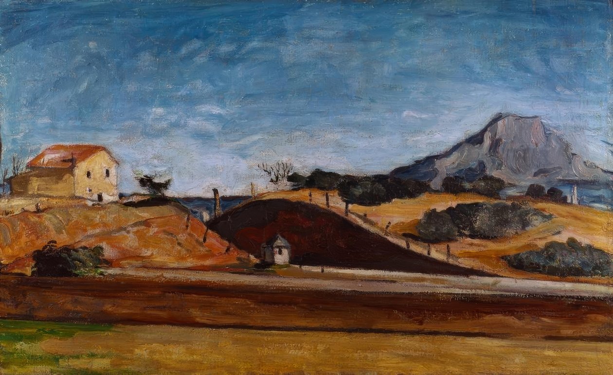 Skyttegraven med Sainte-Victoire-bjerget af Paul Cézanne