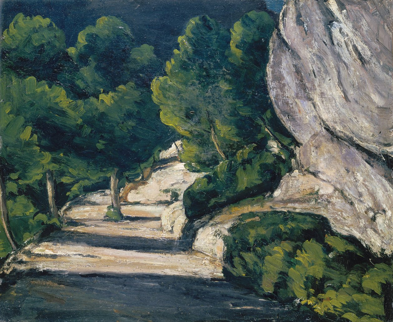 Landskab. Vej med træer i Rocky Mountains af Paul Cézanne
