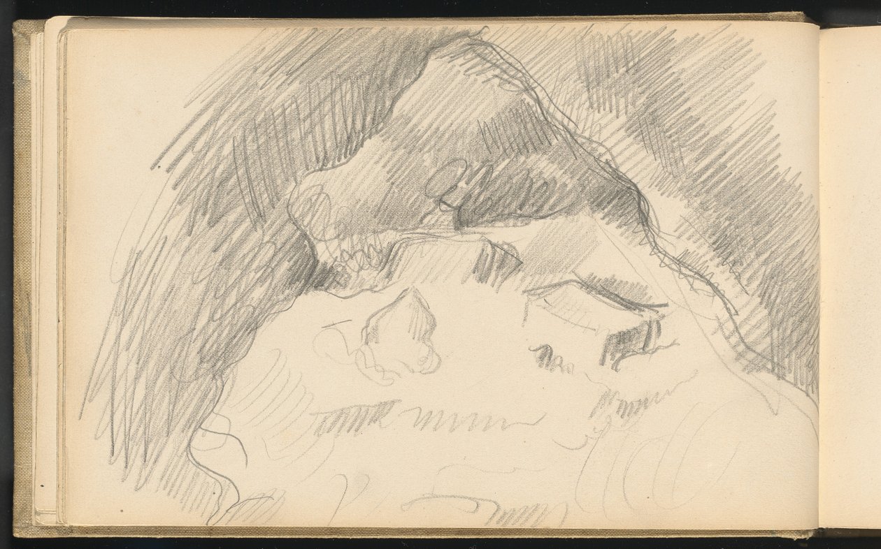 Landskab set fra indersiden af en hule af Paul Cézanne