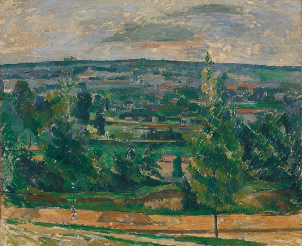 Landskab nær Melun, ca. 1879 (olie på lærred) af Paul Cézanne
