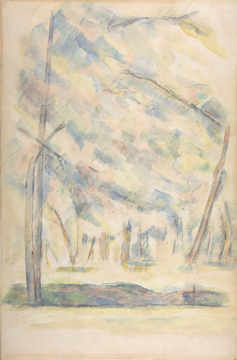 Landskab recto, Skitse af klipper verso, n.d.. af Paul Cézanne