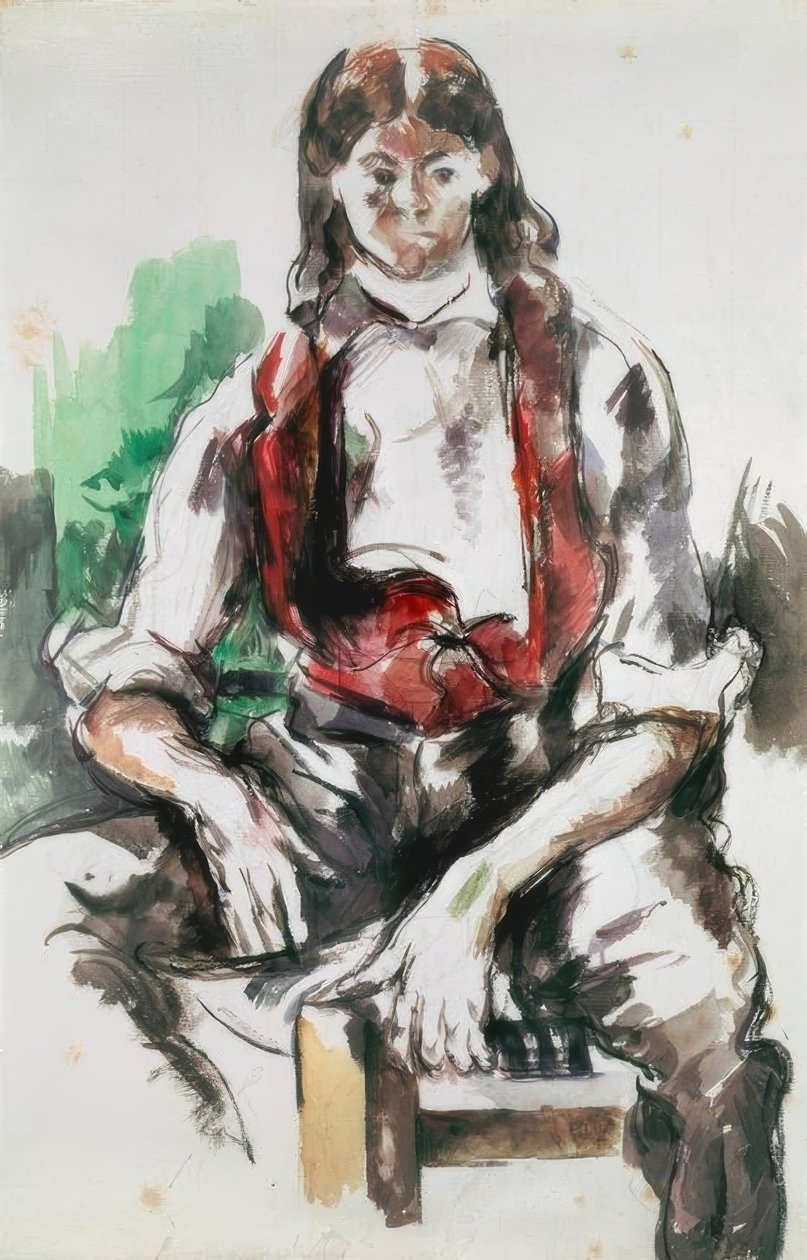 Drengen i den røde vest af Paul Cézanne