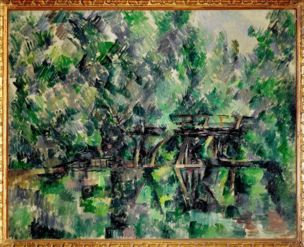 Broen over dammen af Paul Cézanne